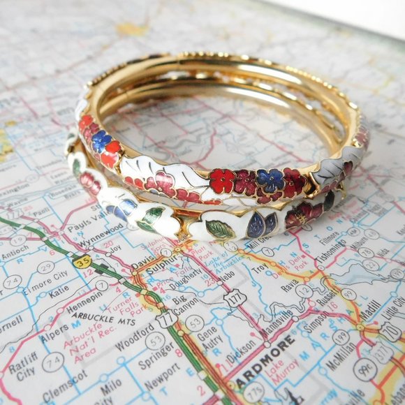 pair of enameled bangle bracelets - Picture 3 of 6